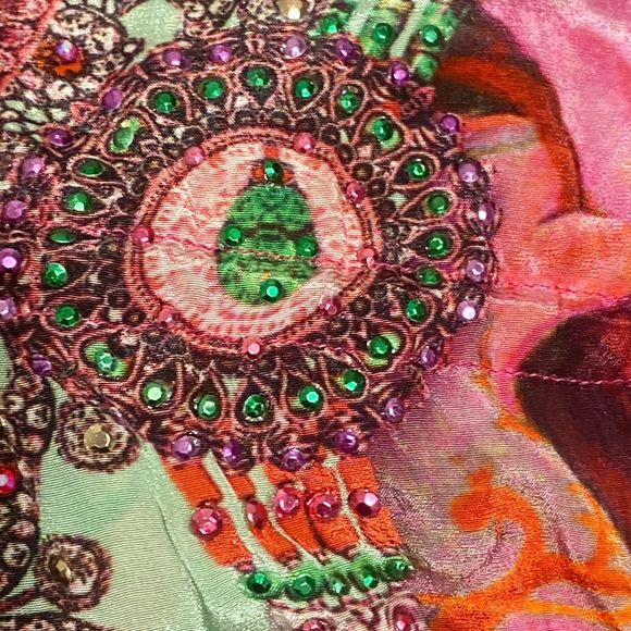 SHAHIDA PARIDES Floral embellished mini dress SILK  M - Picture 5 of 16